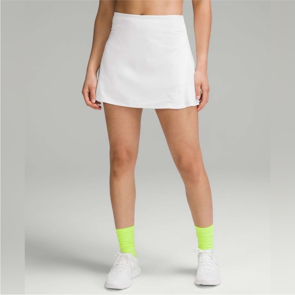 Lululemon Peek Pleat High-Rise Tennis Skirt in White
